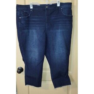 WOMAN PLUS TUMMY CONTROL TERRA & SKY CUT OFF JEAN SIZE 22W   NWOT